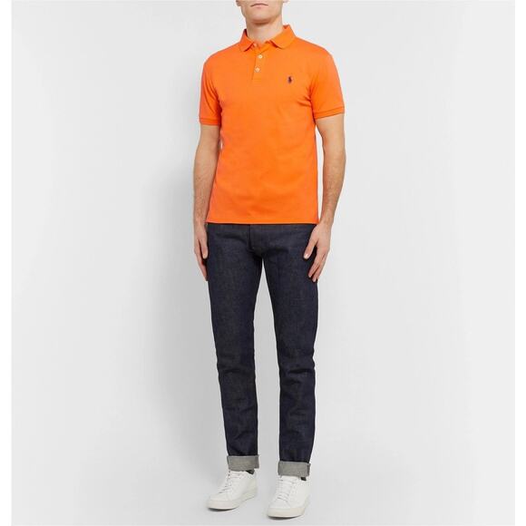 Polo Ralph Lauren Performance Polo Shirt Men M Orange Stretch Golf - Picture 3 of 13